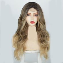 Load image into Gallery viewer, Estelle Wig European and American women's wig Front lace small lace wig Middle point big wave long curly hair chemical fiber headgear