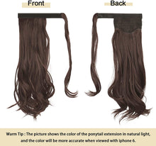 Load image into Gallery viewer, Curly Ponytail Extension 24 Inch Heat Resistant Synthetic Natural Wavy Hair Piece Wrap Around Ponytail Hair Extensions for Women وصلات شعر ذيل حصان مجعد 24 بوصة مقاومة للحرارة من الشعر الاصطناعي الطبيعي المموج قطعة ملفوفة حول وصلات شعر ذيل حصان للنساء