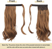 Load image into Gallery viewer, Curly Ponytail Extension 24 Inch Heat Resistant Synthetic Natural Wavy Hair Piece Wrap Around Ponytail Hair Extensions for Women وصلات شعر ذيل حصان مجعد 24 بوصة مقاومة للحرارة من الشعر الاصطناعي الطبيعي المموج قطعة ملفوفة حول وصلات شعر ذيل حصان للنساء