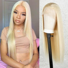 Load image into Gallery viewer, Estelle Fashion Light Blonde Lace Front Wig for Women, Long Wavy Synthetic Wigs 20 inches Blonde شعر مستعار أمامي من الدانتيل الأشقر الفاتح أنيق للنساء ، شعر مستعار صناعي طويل مموج 20 بوصة أشقر