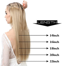 Load image into Gallery viewer, Halo Hair Extensions Short Synthetic Hairpieces Straight Headband for Women Heat Resistant Fiber No Clip وصلات شعر من هالو ، وصلات شعر اصطناعية قصيرة ، عصابة رأس مستقيمة للنساء ، ألياف مقاومة للحرارة ، بدون مشبك