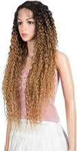 Load image into Gallery viewer, Estelle Long Curly Lace Front Wigs with 13"x2.5" Simulated Scalp Wig (Curly, Ombre Honey Color) شعر مستعار أمامي طويل مجعد من Estelle مع شعر مستعار مقلد لفروة الرأس مقاس 13 × 2.5 بوصة (مجعد ، لون عسلي متدرج)