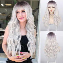 Load image into Gallery viewer, Estelle European and American Long Curly Hair Bangs Female Fiber Wave Full Head Cover Wig
