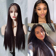 Load image into Gallery viewer, Estelle Black Lace Front Wigs, Natural Long Straight Hair Black Wig For Fashion Women (Black) شعر مستعار أمامي دانتيل أسود من Estelle ، شعر مستعار طبيعي طويل مستقيم أسود لأزياء النساء (أسود)