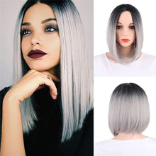 Load image into Gallery viewer, Estelle Fiber Heat Resistant Wig, Nature looking ,Curl, Bodywave, Straight, long, Short, Black, Brown, for Cosplay Daily Party Use Synthetic Hair Replacement Wig For Fashion Women (Dark Grey)