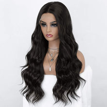 Load image into Gallery viewer, Estelle Lace Front Wigs Black 24 Inches Long Wavy Synthetic Wigs for Black Women Estelle الدانتيل الجبهة الباروكات الأسود 24 بوصة طويل مموج الاصطناعية الباروكات للنساء السود