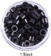 Load image into Gallery viewer, Silicone Lined Micro Links Rings Beads Hair Feather Extensions 5.0x3.0x3.0 mm Hair Beads وصلات صغيرة مبطنة بالسيليكون وصلات خرز وصلات شعر وصلات شعر 5.0x3.0x3.0 ملم خرز شعر