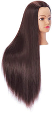 Load image into Gallery viewer, Estelle Mannequin Head Hair Styling Training Head Manikin Cosmetology Doll Head Synthetic Fiber Hair and Free Clamp Holder رأس دمية من Estelle Mannequin لتدريب تصفيف الشعر ، رأس مانيكين للتجميل ، رأس شعر من الألياف الاصطناعية وحامل مشبك مجاني