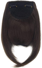 Load image into Gallery viewer, Estelle Bangs Clip in Hair Extensions Front Neat Bang Fringe One Piece 15cm Short Straight Hairpiece for Women مشبك الانفجارات في وصلات الشعر الأمامية الأنيقة بانغ هامش قطعة واحدة 15 سم قطعة شعر مستقيمة قصيرة للنساء