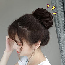 Load image into Gallery viewer, Eestelle messyBun Scrunchie with Elastic Rubber Band Ponytail Hair Extensions Updo Chignon Donut Ponytail Hairpiece Synthetic Tousled Hair for Women (nature balck2)