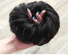 Load image into Gallery viewer, Eestelle messyBun Scrunchie with Elastic Rubber Band Ponytail Hair Extensions Updo Chignon Donut Ponytail Hairpiece Synthetic Tousled Hair for Women (nature balck2)