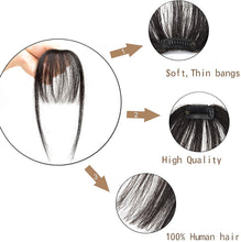 Load image into Gallery viewer, Wispy Human Hair Clip In Air Bangs, Extensions for Women Fake Air Bangs-مشبك شعر بشري ناعم في الانفجارات الهوائية ، وصلات شعر مزيفة للنساء