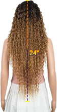 Load image into Gallery viewer, Estelle Long Curly Lace Front Wigs with 13"x2.5" Simulated Scalp Wig (Curly, Ombre Honey Color) شعر مستعار أمامي طويل مجعد من Estelle مع شعر مستعار مقلد لفروة الرأس مقاس 13 × 2.5 بوصة (مجعد ، لون عسلي متدرج)