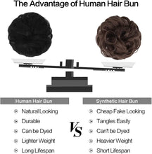 Load image into Gallery viewer, Eestelle Human Hair Messy Buns ,100% Human Hair Bun Hair Piece-كعكة الشعر البشري الفوضوية من Eestelle ، قطعة شعر كعكة شعر بشري 100٪