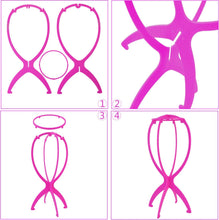 Load image into Gallery viewer, Estelle Wig Stand Holder 6pcs Portable Durable Plastic Folding Wig Holder Hairpieces Display Tool Stable Wig Stand Dryer حامل شعر مستعار 6 قطع قابل للحمل بلاستيك متين قابل للطي حامل شعر مستعار أداة عرض قطع شعر مستعار ثابت حامل مجفف