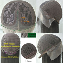 Load image into Gallery viewer, Estelle Black Lace Front Wigs, Natural Long Straight Hair Black Wig For Fashion Women (Black) شعر مستعار أمامي دانتيل أسود من Estelle ، شعر مستعار طبيعي طويل مستقيم أسود لأزياء النساء (أسود)