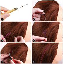 Load image into Gallery viewer, Eestelle 44Inches multi Color Tinsel Hair Extensions, 3300 Strands Fairy Hair Kit With Tool, Heat Resistant Glitter Sparkling Shiny Hair Extensions Accessories