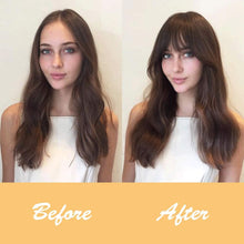 Load image into Gallery viewer, Estelle Bangs Clip in Hair Extensions Front Neat Bang Fringe One Piece 15cm Short Straight Hairpiece for Women مشبك الانفجارات في وصلات الشعر الأمامية الأنيقة بانغ هامش قطعة واحدة 15 سم قطعة شعر مستقيمة قصيرة للنساء