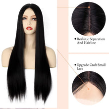 Load image into Gallery viewer, Estelle Fashion Small Lace Front Wig For Women Straight Long Nature Black Estelle Fashion باروكة دانتيل أمامية صغيرة للنساء مستقيم طويل أسود طبيعي