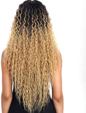 Load image into Gallery viewer, Estelle Lace Front Wigs Ombre Blonde 24'' Long Small Curly Wavy Synthetic Wigs For Women 130% Density Wigs Estelle الدانتيل الجبهة الباروكات أومبير شقراء 24 `` طويل صغير مجعد شعر مستعار اصطناعي مموج للنساء 130٪ كثافة الشعر المستعار