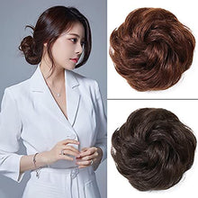 Load image into Gallery viewer, Eestelle messyBun Scrunchie with Elastic Rubber Band Ponytail Hair Extensions Updo Chignon Donut Ponytail Hairpiece Synthetic Tousled Hair for Women (nature balck2)