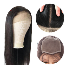 Load image into Gallery viewer, Silk Top Human Hair Straight Wigs with 13x4 Front Lace شعر مستعار حريري مستقيم شعر بشري مع دانتيل أمامي 13x4