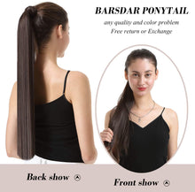 Load image into Gallery viewer, Estelle Ponytail Extension Long Straight Wrap Around Clip in Synthetic Fiber Hair for Women تمديد ذيل الحصان من Estelle لفافة مستقيمة طويلة حول المشبك في شعر من الألياف الاصطناعية للنساء