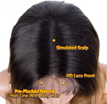 Load image into Gallery viewer, Estelle Long Wavy Lace Front with 13"x2.5" Simulated Scalp Wig 24'' Body Wavy Synthetic Wigs (Ombre Honey Color) دانتيل أمامي طويل مموج من Estelle مع شعر مستعار مقلد لفروة الرأس مقاس 13 × 2.5 بوصة 24 بوصة شعر مستعار صناعي مموج للجسم (لون عسلي متدرج اللون)