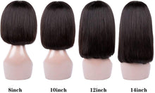 Load image into Gallery viewer, Estelle Short Bob Human Hair Wigs With Bangs Brazilian Virgin Human Hair Straight Bob Wigs 130% Density Glueless Machine Made Wigs Human Hair Wigs For Women