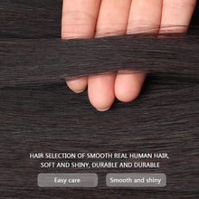 Load image into Gallery viewer, Estelle 100% Human Hair Toupee Clip in Human Hair Pieces Bangs Silk Base Crown Top Toppers Straight Hair Estelle 100٪ شعر مستعار بشري مشبك في قطع شعر بشري الانفجارات بقاعدة من الحرير والقبعات العلوية للشعر المستقيم