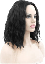 Load image into Gallery viewer, Synthetic Black Short Curve Synthetic Hair Wigs -أسود قصير منحنى الاصطناعية باروكات الشعر الاصطناعية