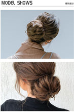 Load image into Gallery viewer, Eestelle messyBun Scrunchie with Elastic Rubber Band Ponytail Hair Extensions Updo Chignon Donut Ponytail Hairpiece Synthetic Tousled Hair for Women (nature balck2)