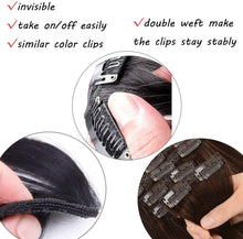 Load image into Gallery viewer, Clip in Remy Human Hair Extensions for Woman, Body Wave 100g ,7 Pieces ,16 Clips -وصلات شعر بشري ريمي للنساء ، موجة الجسم 100 جرام ، 7 قطع ، 16 مشابك