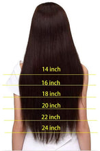 将图片加载到图库查看器,Straight Hair Extensions Clip In Human Hair Double Weft Dark Brown/Jet Black/Nature Black Clip on Hair Extensions Remy Human Hair Thick for Black Woman 100g 8Pcs/Lot