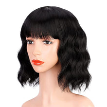Load image into Gallery viewer, Estelle Fiber Heat Resistant Wig, Nature looking ,Curl, Bodywave, Straight, long, Short, Black, Brown, for Cosplay Daily Party Use Synthetic Hair Replacement Wig For Fashion Women (Short Black)