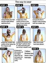 Load image into Gallery viewer, Estelle 7 Pcs 16 Clips 24 Inch Thick Curly Straight Full Head Clip in on Double Weft Hair Extensions