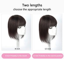 Load image into Gallery viewer, Estelle 100% Human Hair Toupee Clip in Human Hair Pieces Bangs Silk Base Crown Top Toppers Straight Hair Estelle 100٪ شعر مستعار بشري مشبك في قطع شعر بشري الانفجارات بقاعدة من الحرير والقبعات العلوية للشعر المستقيم