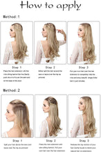 Load image into Gallery viewer, Halo Hair Extensions Short Synthetic Hairpieces Straight Headband for Women Heat Resistant Fiber No Clip وصلات شعر من هالو ، وصلات شعر اصطناعية قصيرة ، عصابة رأس مستقيمة للنساء ، ألياف مقاومة للحرارة ، بدون مشبك