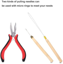 Load image into Gallery viewer, Estelle Hair Extension Kit, Wig Connector Kit Pliers Hook Loop Tip with 500Pcs Micro Rings Hair Extension Accessories مجموعة وصلات الشعر من Estelle ، مجموعة وصلات الشعر المستعار كماشة رأس حلقي مع 500 قطعة من إكسسوارات إطالة الشعر الصغيرة
