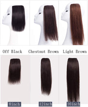 Load image into Gallery viewer, Estelle Women's Clip on Crown Topper Hair Extensions 3 Inches Width 12 Inches Black مشبك نسائي على تاج توبر وصلات شعر 3 بوصات عرض 12 بوصة أسود