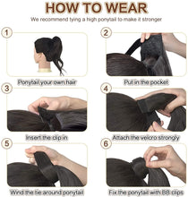 Load image into Gallery viewer, Curly Ponytail Extension 24 Inch Heat Resistant Synthetic Natural Wavy Hair Piece Wrap Around Ponytail Hair Extensions for Women وصلات شعر ذيل حصان مجعد 24 بوصة مقاومة للحرارة من الشعر الاصطناعي الطبيعي المموج قطعة ملفوفة حول وصلات شعر ذيل حصان للنساء