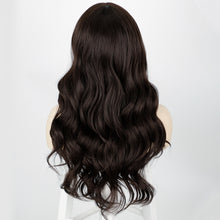 Load image into Gallery viewer, Estelle Long Bodywave Fiber Wig Headgear With Bangs , Long Curly Hair Brown Wig