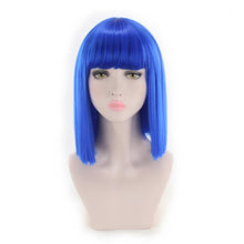 Load image into Gallery viewer, Eestelle 14" Women Straight Bob Wig Women Wigs with Bangs Synthetic Party Halloween Wigs multicolor-Eestelle 14 "باروكة مستقيمة بوب للنساء باروكات شعر مستعار صناعي لحفلات الهالوين متعدد الألوان