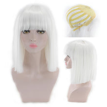 Load image into Gallery viewer, Eestelle 14" Women Straight Bob Wig Women Wigs with Bangs Synthetic Party Halloween Wigs multicolor-Eestelle 14 "باروكة مستقيمة بوب للنساء باروكات شعر مستعار صناعي لحفلات الهالوين متعدد الألوان