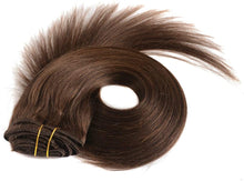 将图片加载到图库查看器,Straight Hair Extensions Clip In Human Hair Double Weft Dark Brown/Jet Black/Nature Black Clip on Hair Extensions Remy Human Hair Thick for Black Woman 100g 8Pcs/Lot