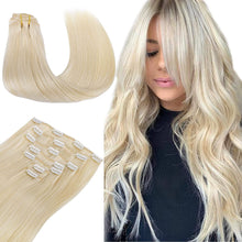 Load image into Gallery viewer, Clip In Human Remy Hair Extensions ,Double Weft, 100g 7 Pcs