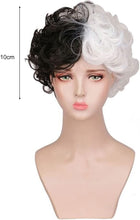 Load image into Gallery viewer, Estelle Black and White Wig Wavy Synthetic Wigs For Women Full Bang Heat Resistant Wig