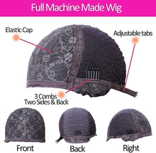 Load image into Gallery viewer, Estelle Long Straight Remy Hair Wigs Natural Black Heat Resistant Fiber Hair Full Machine Wig with Bangs Cosplay Party Wig For Fashion Women