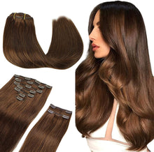 Load image into Gallery viewer, Clip In Human Remy Hair Extensions ,Double Weft, 100g 7 Pcs