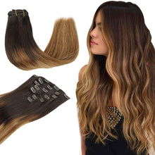 Load image into Gallery viewer, Clip In Human Remy Hair Extensions ,Double Weft, 100g 7 Pcs